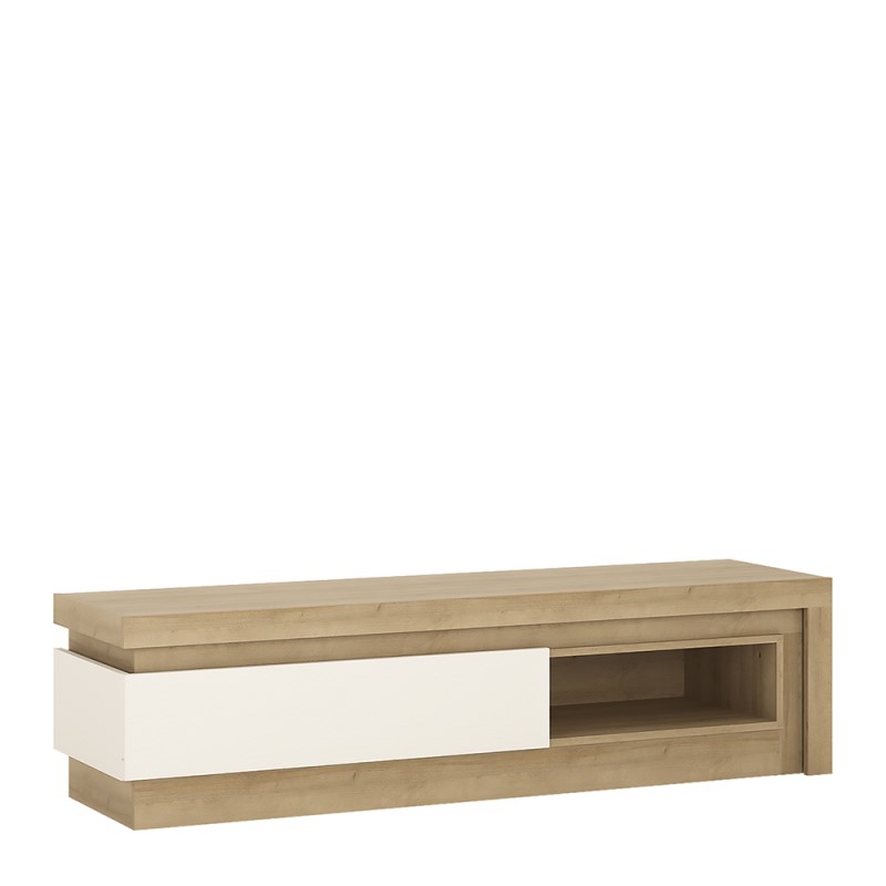 1 drawer TV cabinet with open shelf (inc LED lighting) - Click Image to Close